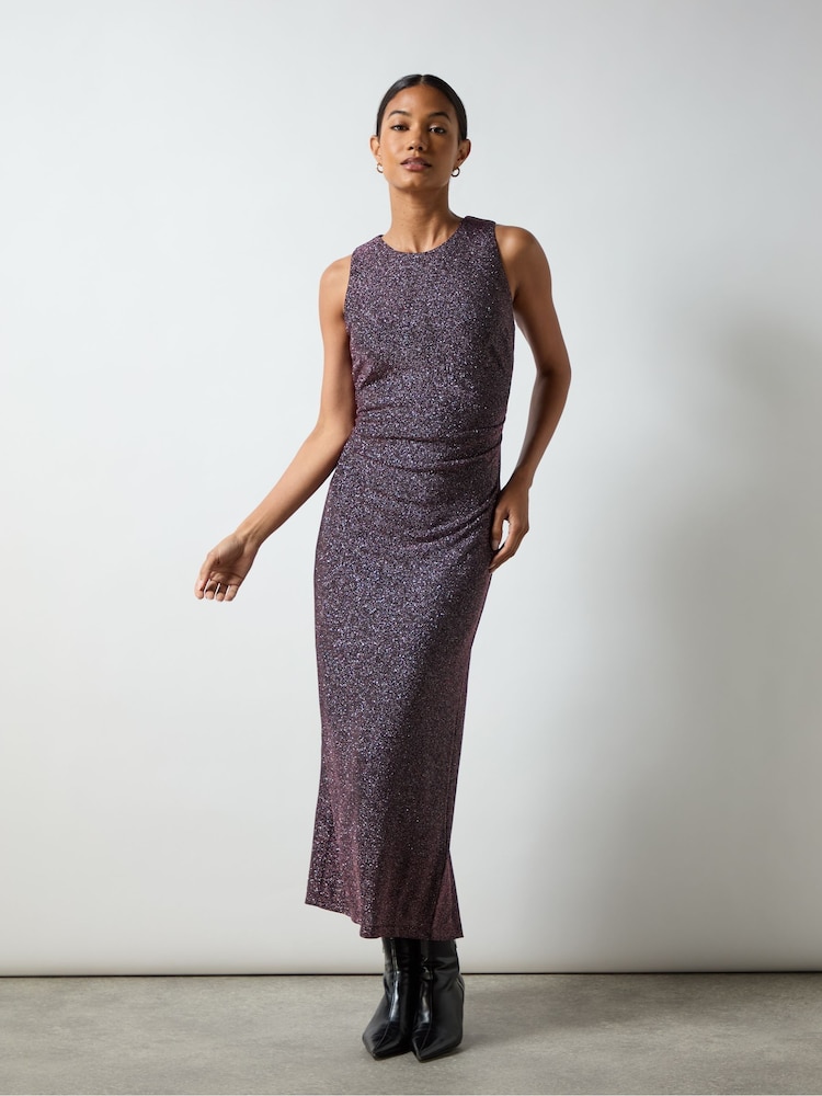Ro&Zo Pink Gabriela Super Sparkle Column Midi Dress - Image 1 of 4 Ro&Zo Pink Gabriela Super Sparkle Column Midi Dress - Image 1 of 4