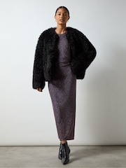 Ro&Zo Pink Gabriela Super Sparkle Column Midi Dress - Image 3 of 4