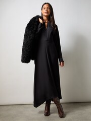 Ro&Zo Black Crepe Keyhole Midi Dress - Image 3 of 4