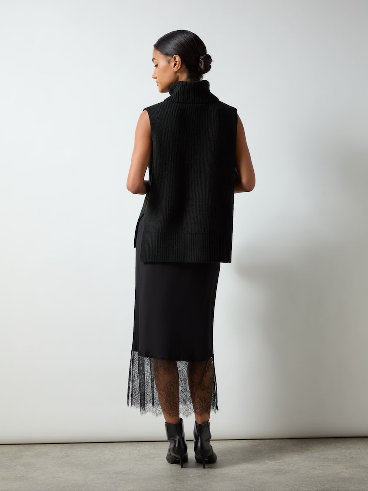 Ro&Zo Crepe Lace Trim Skirt - Bild 2 von 4