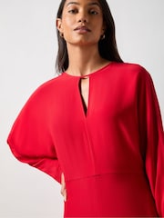 Ro&Zo Red Crepe Keyhole Midi Dress - Image 2 of 5
