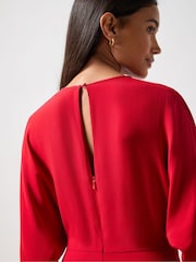 Ro&Zo Red Crepe Keyhole Midi Dress - Image 4 of 5