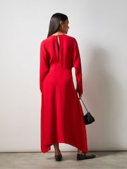 Ro&Zo Red Crepe Keyhole Midi Dress - Image 5 of 5