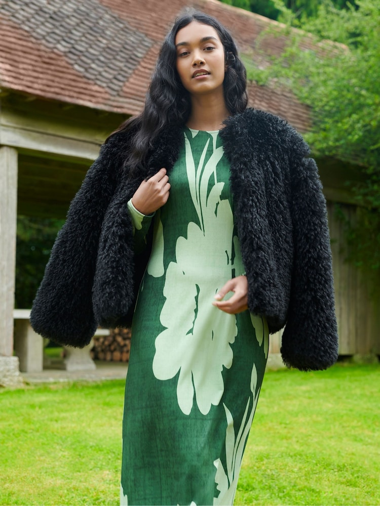 Ro&Zo Black Faux Fur Coat - Image 1 of 4