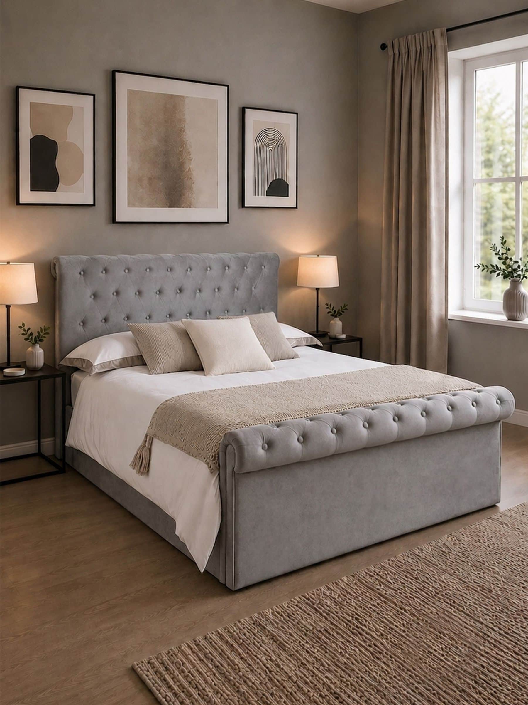 Aspire Chesterfield Fabric Lift Up Storage Bed - Image 10