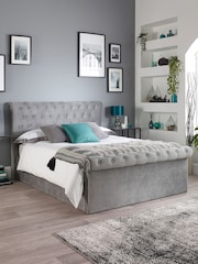 Aspire Furniture Grey Chesterfield Side Lift Ottoman Storage Bed - Image 1 of 5