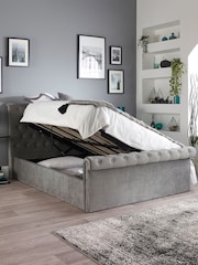 Aspire Furniture Grey Chesterfield Side Lift Ottoman Storage Bed - Image 2 of 5