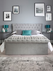 Aspire Furniture Grey Chesterfield Side Lift Ottoman Storage Bed - Image 3 of 5