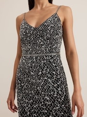 Phase Eight Black Alexia Sequin Dress - Image 5 of 7