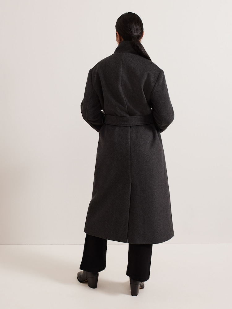 Phase Eight Grey Petite Paloma Funnel Neck Coat - Image 2 of 7