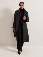 Phase Eight Grey Petite Paloma Funnel Neck Coat - Image 6 of 7