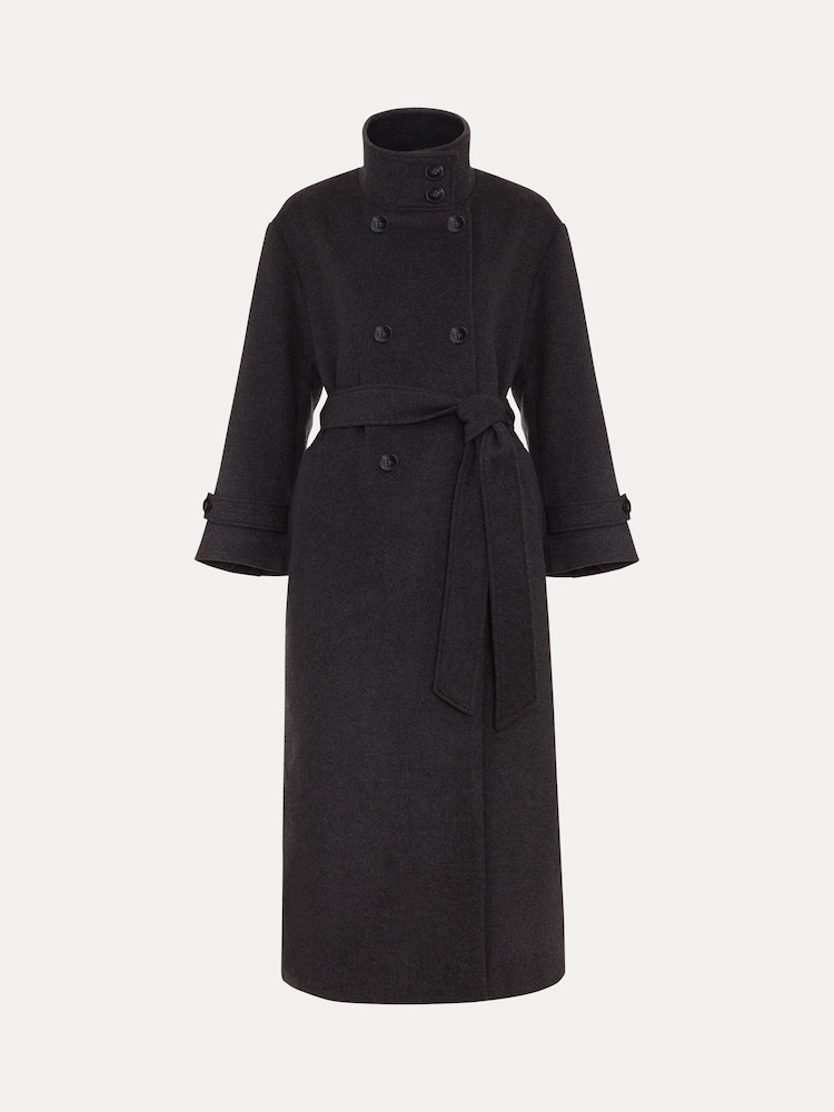 Phase Eight Grey Petite Paloma Funnel Neck Coat - Image 7 of 7