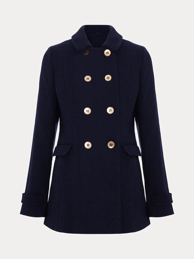 Phase Eight Blue Aurelie Wool Peacoat - Image 7 of 7