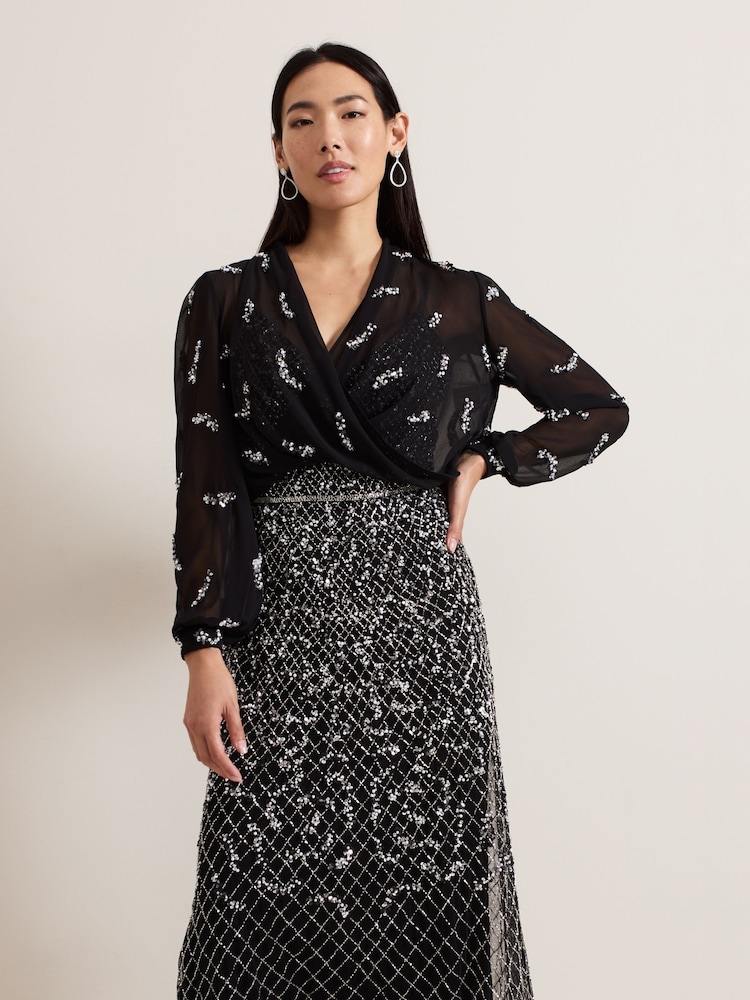 Phase Eight Black Annette Cover-Up - Image 1 of 7