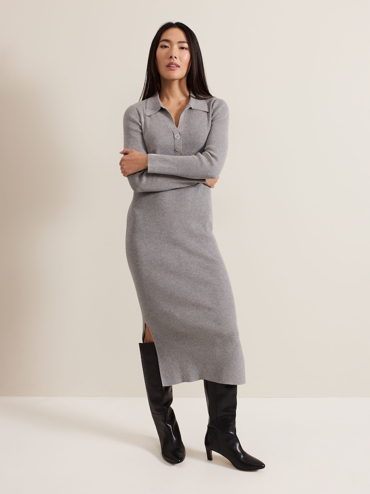 Phase Eight Grey Lucy Midi Dress - Image 1 of 7