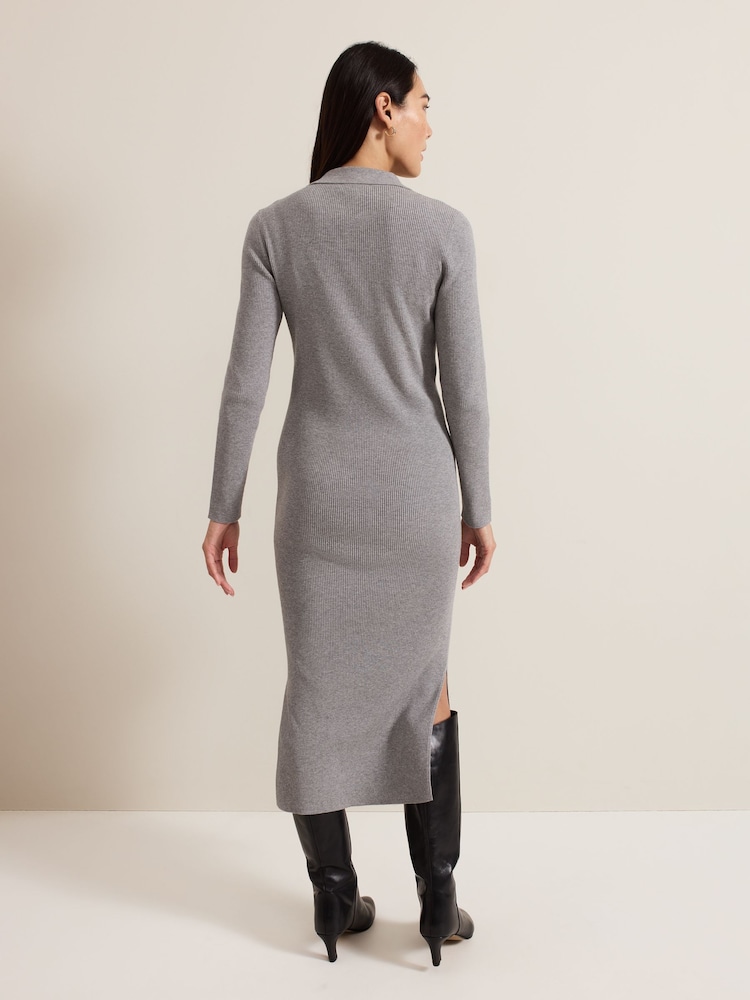 Phase Eight Grey Lucy Midi Dress - Image 2 of 7