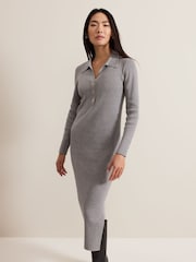 Phase Eight Grey Lucy Midi Dress - Image 3 of 7