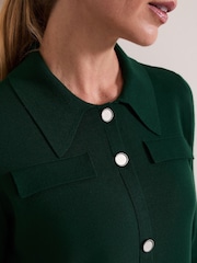 Phase Eight Green Azealia Fine Knit Collared Tunic Dress - Image 4 of 7