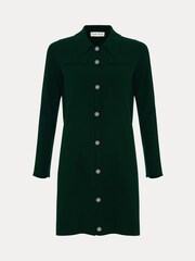 Phase Eight Green Azealia Fine Knit Collared Tunic Dress - Image 7 of 7