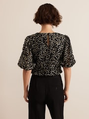 Phase Eight Black Ariella Textured Top - Image 4 of 9