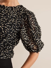 Phase Eight Black Ariella Textured Top - Image 7 of 9