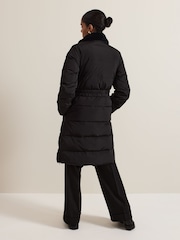 Phase Eight Black Kim Midi Faux Fur Puffer Coat - Image 2 of 7