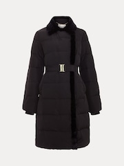 Phase Eight Black Kim Midi Faux Fur Puffer Coat - Image 7 of 7