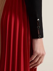 Phase Eight Black Petite Kiera Colourblock Woven Hem Midi Dress - Image 6 of 7