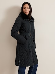 Phase Eight Black Hollie Midi Puffer Coat - Image 1 of 7