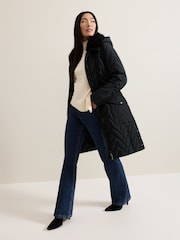 Phase Eight Black Hollie Midi Puffer Coat - Image 3 of 7