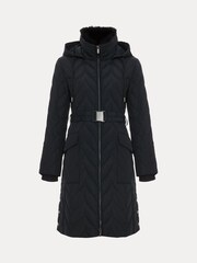Phase Eight Black Hollie Midi Puffer Coat - Image 7 of 7