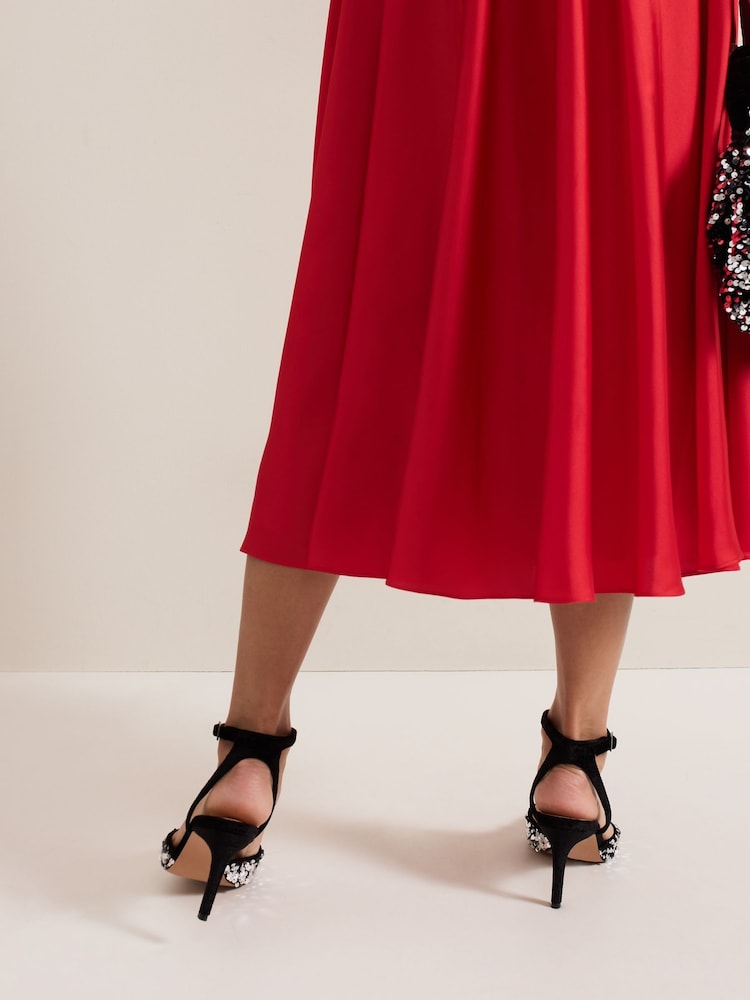 Phase Eight Black Velvet & Sequin Shoes - Image 7 of 7