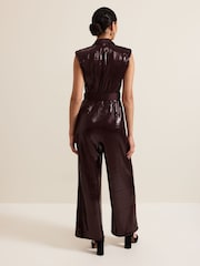 Phase Eight Red Ivey Sequin Jumpsuit - Image 3 of 8