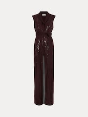 Phase Eight Red Ivey Sequin Jumpsuit - Image 8 of 8