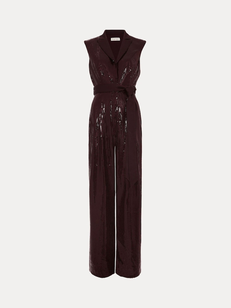 Phase Eight Red Ivey Sequin Jumpsuit - Image 8 of 8