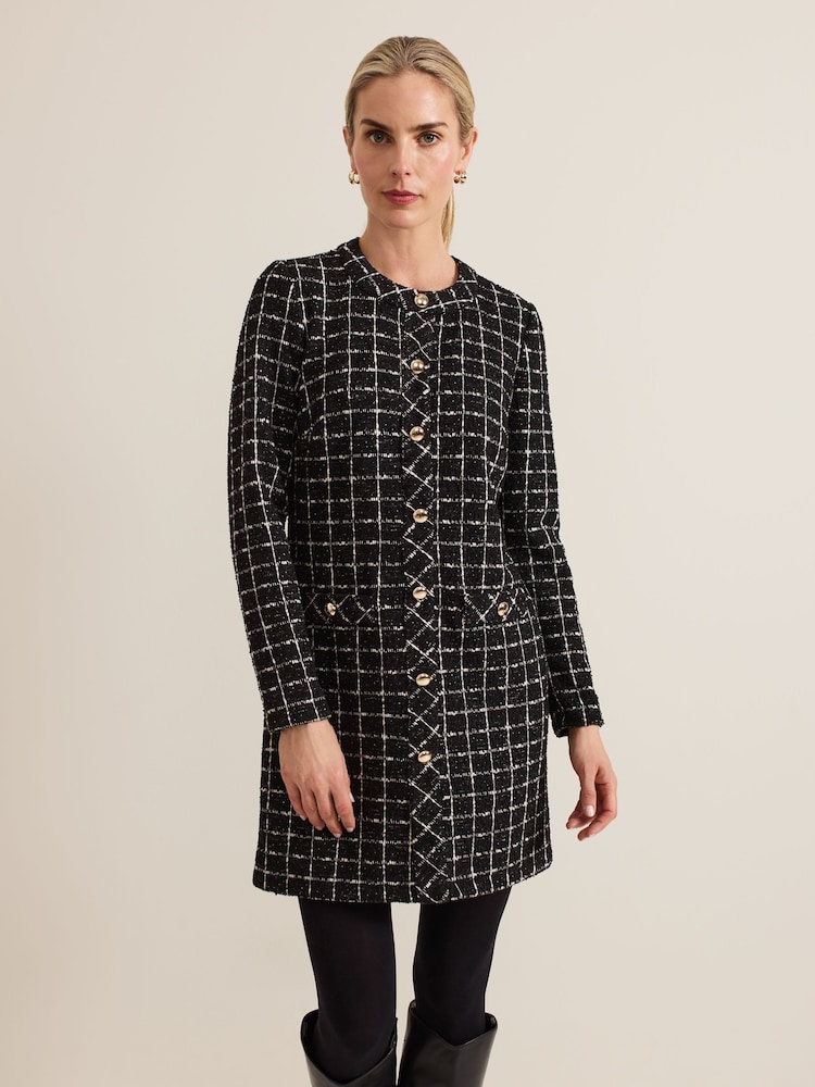 Phase Eight Black Mylee Tweed Dress - Image 1 of 8