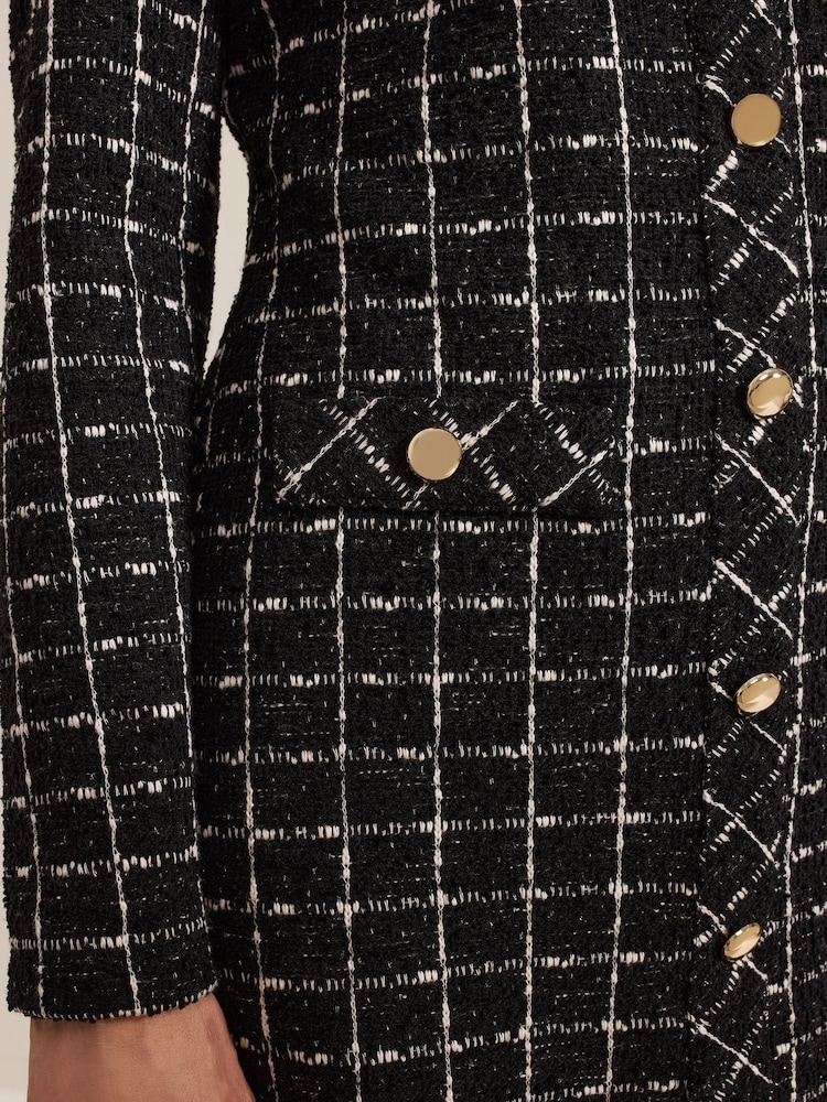 Phase Eight Black Mylee Tweed Dress - Image 5 of 8
