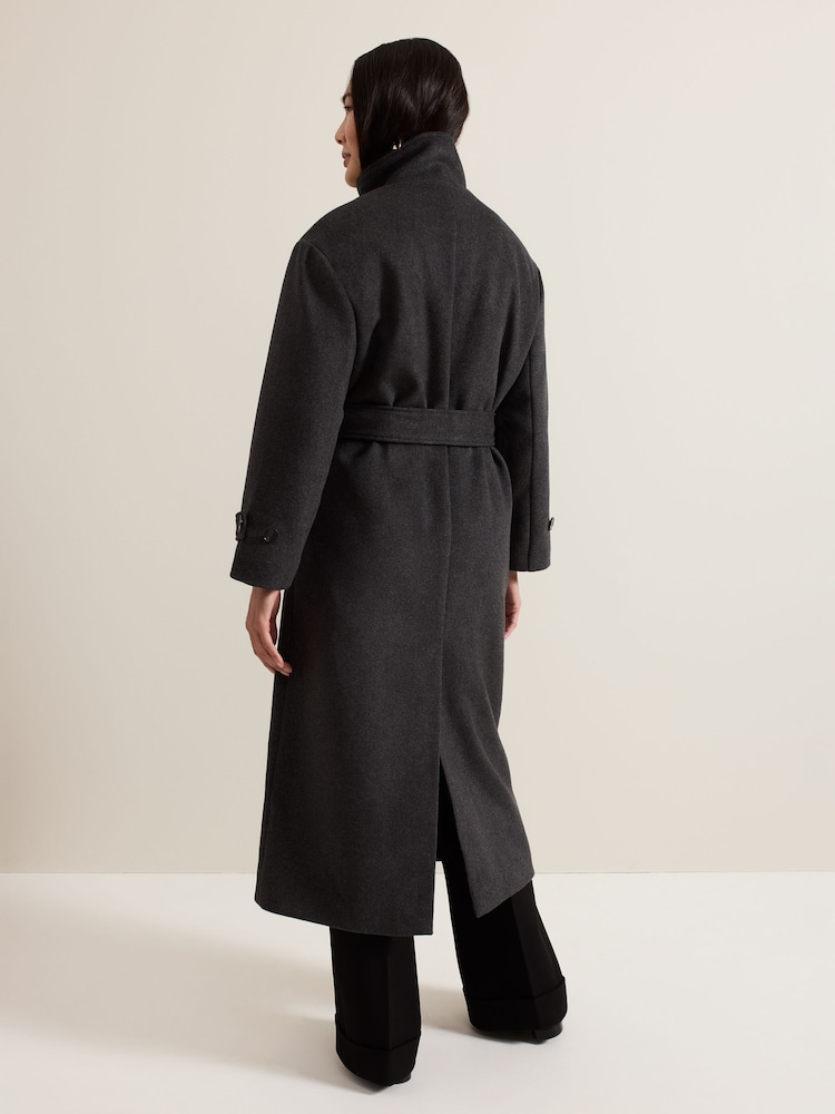 Phase Eight Grey Paloma Funnel Neck Coat - Image 2 of 7