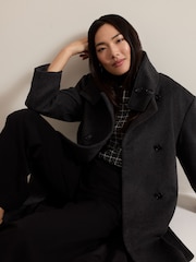 Phase Eight Grey Paloma Funnel Neck Coat - Image 4 of 7