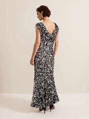 Phase Eight Black Nina Sequin Dress - Image 2 of 7
