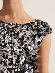 Phase Eight Black Nina Sequin Dress - Image 4 of 7