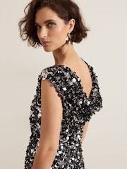 Phase Eight Black Nina Sequin Dress - Image 5 of 7