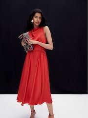 Phase Eight Red Jasleen Satin Dress - Image 1 of 10
