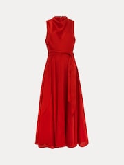 Phase Eight Red Jasleen Satin Dress - Image 10 of 10