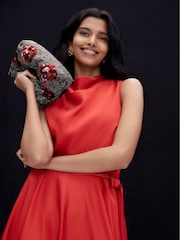 Phase Eight Red Jasleen Satin Dress - Image 2 of 10
