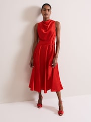 Phase Eight Red Jasleen Satin Dress - Image 5 of 10
