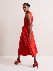 Phase Eight Red Jasleen Satin Dress - Image 6 of 10