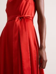 Phase Eight Red Jasleen Satin Dress - Image 8 of 10