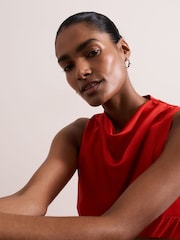 Phase Eight Red Jasleen Satin Dress - Image 9 of 10