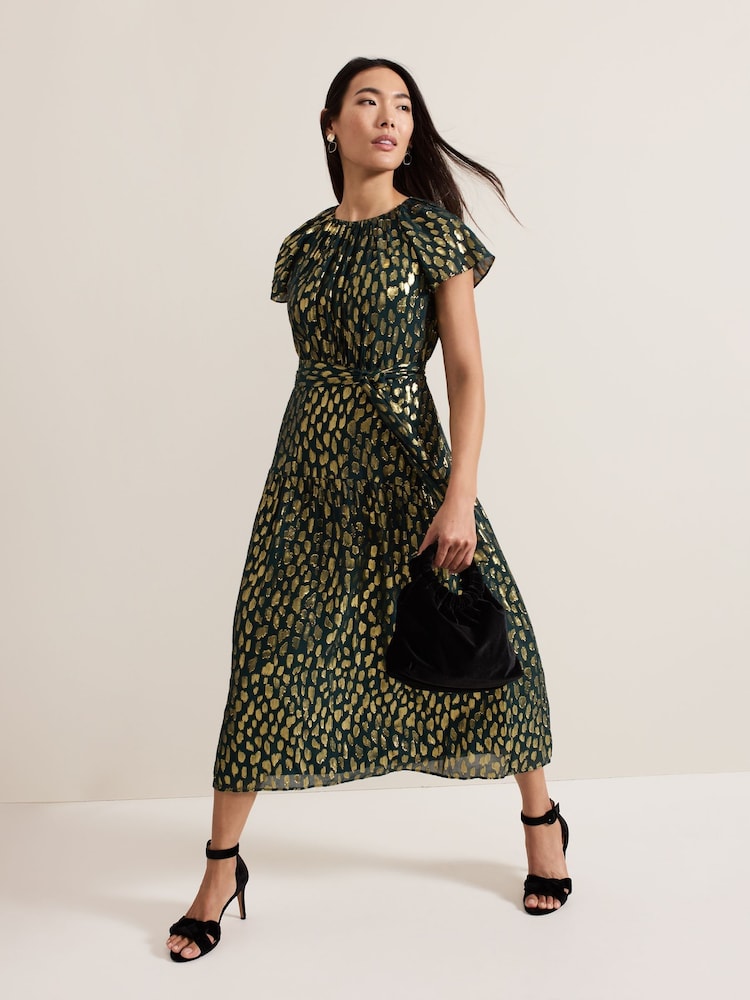 Phase Eight Green Lilani Shimmer Dress - Image 1 of 6